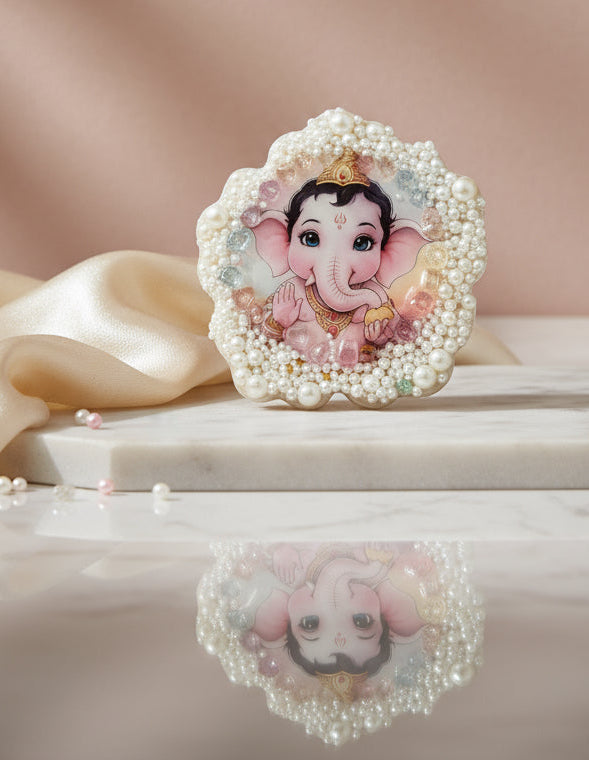 Pearl Halo Ganesha | MANAURAZ Festive Luxe