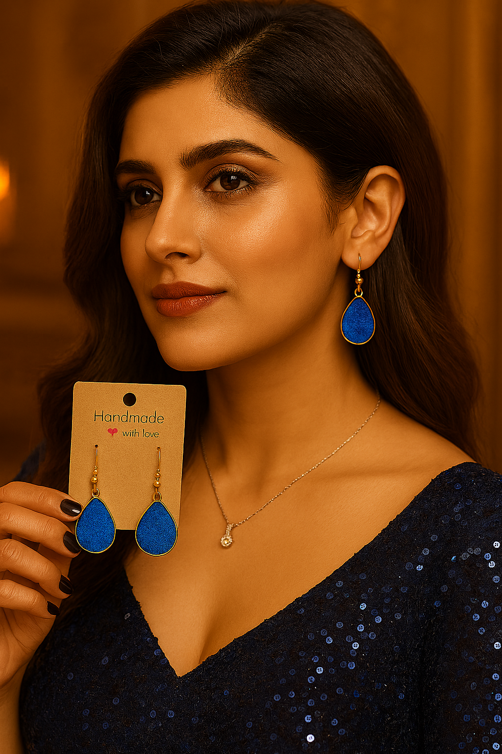 Blue resin — aura earings                     | MANAURAZ     Elegant