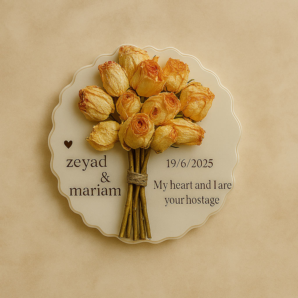 Fresh Flowers resin coated              | MANAURAZ  With name and date!